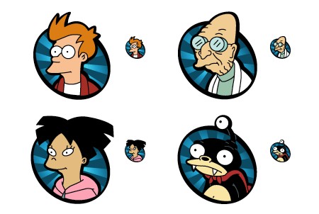 Icone gratuite du cartoon Futurama, icones gratuites