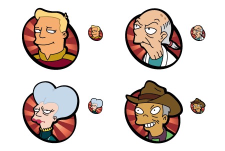 Icone gratuite du cartoon Futurama humain, icones les humains