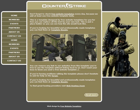 Free template website video game Counter strike