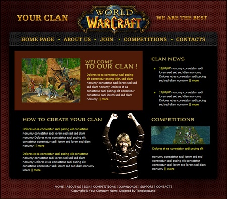 Template, kit graphique gratuit World of Warcraft