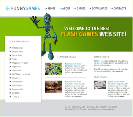 Template, kit graphique gratuit jeu vidéo flash
