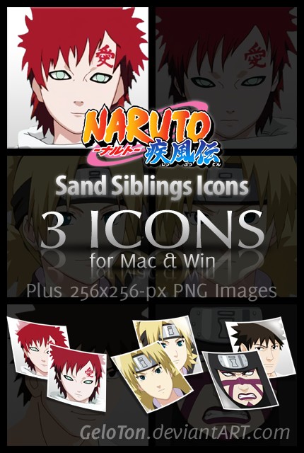 Icone manga et dessin animé de Naruto Sand Siblings