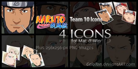Icone manga et dessin animé de Naruto équipe, icones gratuites