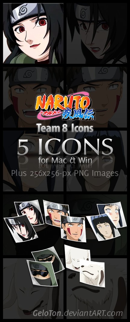 Icone manga et dessin animé de Naruto équipe