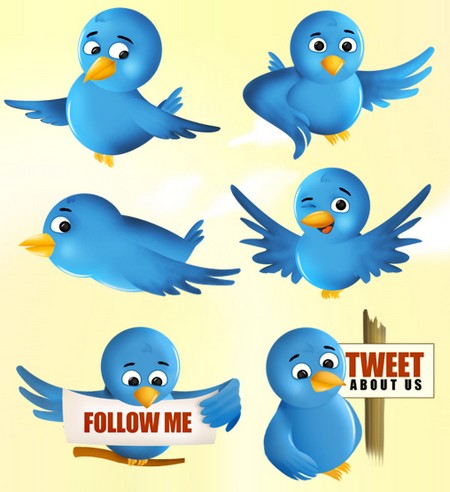 Icone image vector oiseau Twitter blue bird
