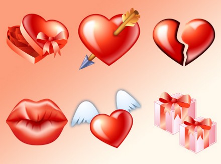 icone coeur cadeau bisous amour Saint Valentin